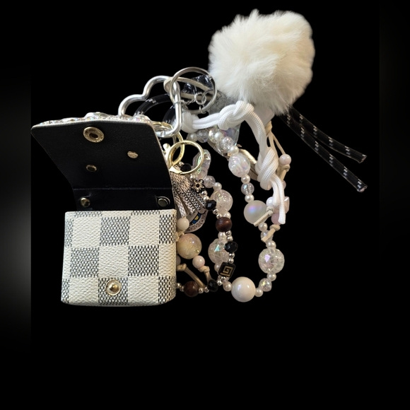 Crystal Glam Bag Charm | Beaded Keychain Accessory - Picture 3 of 3